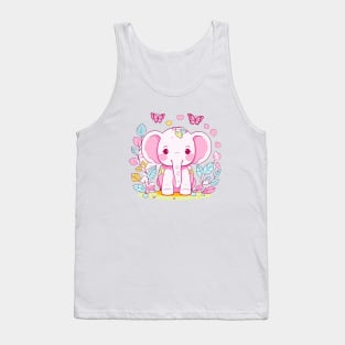 Cute Pink Elephant Tank Top